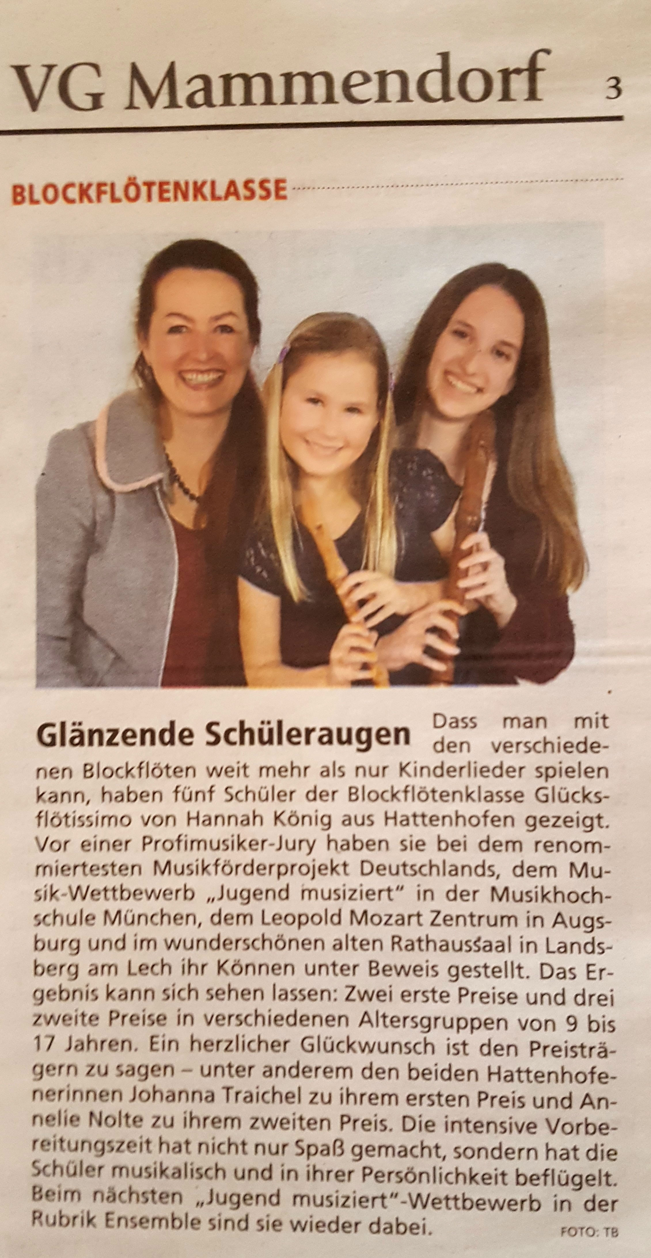 Hannah Beate König, Musiklehrerin und Ihre Schüler, Musikabitur